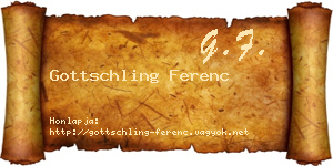 Gottschling Ferenc névjegykártya